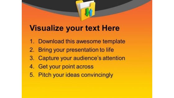 Yellow Folder And Arrow Download Data PowerPoint Templates Ppt Backgrounds For Slides 0113