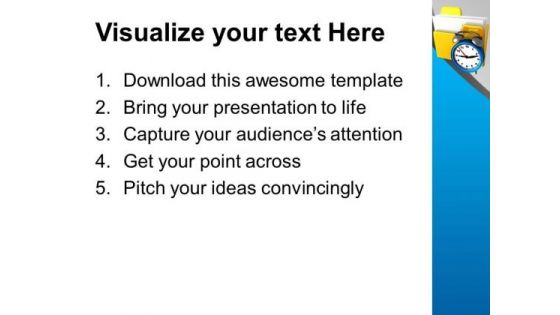 Yellow Folder And Clock Uploading Marketing PowerPoint Templates Ppt Backgrounds For Slides 0113