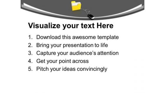 Yellow Folder Tied To Computer Mouse PowerPoint Templates Ppt Backgrounds For Slides 0213