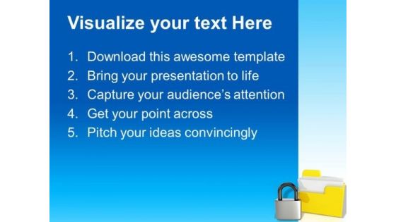 Yellow Folder With Lock Security PowerPoint Templates And PowerPoint Themes 1112