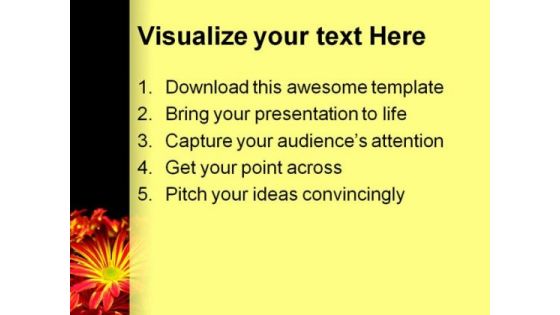 Yellow Red Daisy Flower Beauty PowerPoint Templates And PowerPoint Backgrounds 0311