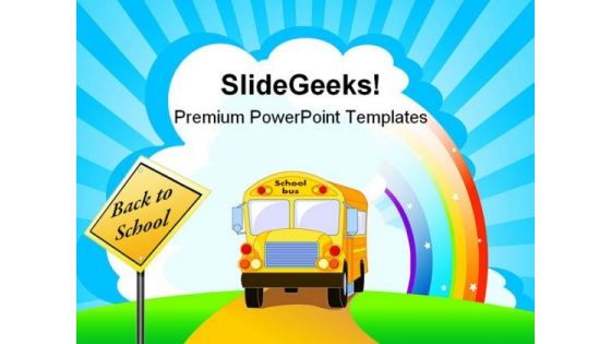 Yellow School Bus Education PowerPoint Template 1110