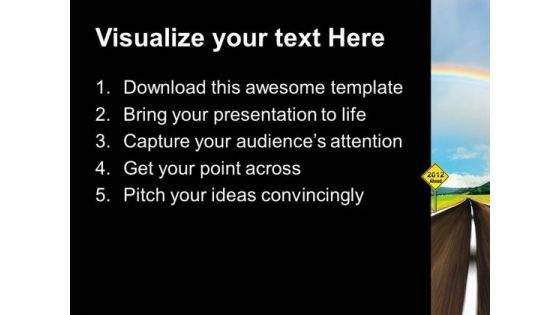 Yellow Signpost Ahead Metaphor PowerPoint Templates And PowerPoint Themes 0312