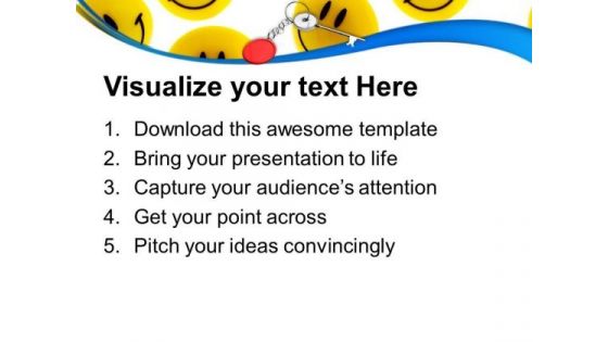 Yellow Smileys With Key Chain PowerPoint Templates Ppt Backgrounds For Slides 0213