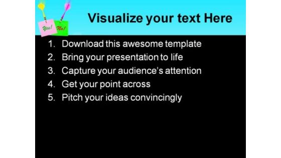 Yes And No Arrows Metaphor PowerPoint Themes And PowerPoint Slides 0811