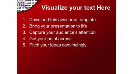 Yes Magnified With Multiple No Solution PowerPoint Templates Ppt Backgrounds For Slides 0313