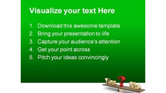 Yes No01 Business PowerPoint Templates And PowerPoint Backgrounds 0511