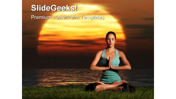 Yoga Sunrise Health PowerPoint Themes And PowerPoint Slides 0411