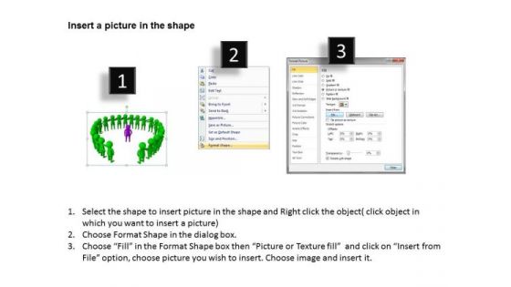 Young Business People 3d Team Holding Hands Circle PowerPoint Templates