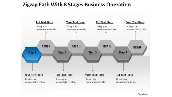 Zigzag Path With 8 Stages Business Operation Ppt Planning Tools PowerPoint Templates