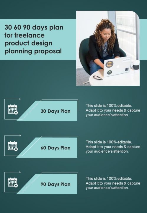 30 60 90 Days Plan For Freelance Product Design Planning Proposal One Pager Sample Example Document Slide01