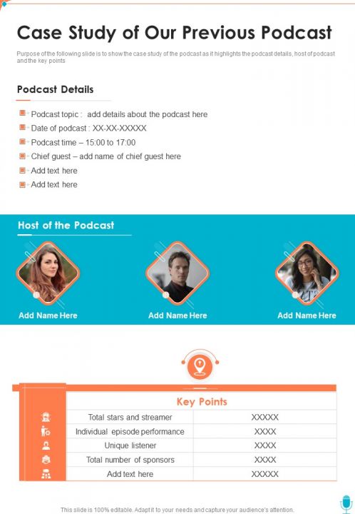 Case Study Of Our Previous Podcast One Pager Sample Example Document Slide01