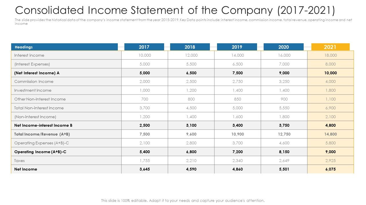 Consolidated_Income_Statement_Of_The_Company_2017_To_2021_Ppt_Show_Influencers_PDF_Slide_1.jpg