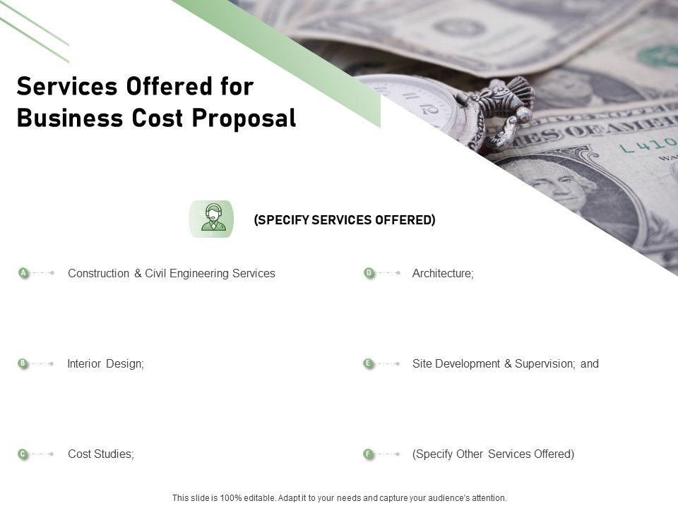 Cost_Savings_To_A_Company_Services_Offered_For_Business_Cost_Proposal_Formats_PDF_Slide_1.jpg