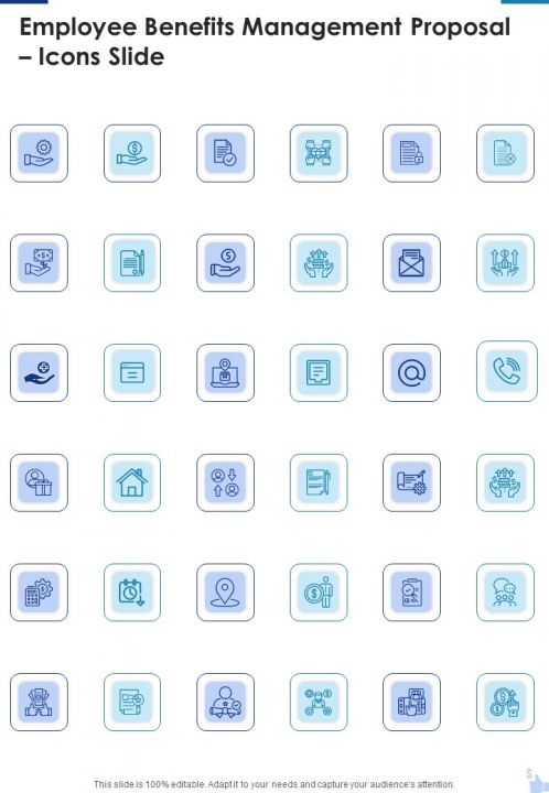 Employee Benefits Management Proposal Icons Slide One Pager Sample Example Document Slide01