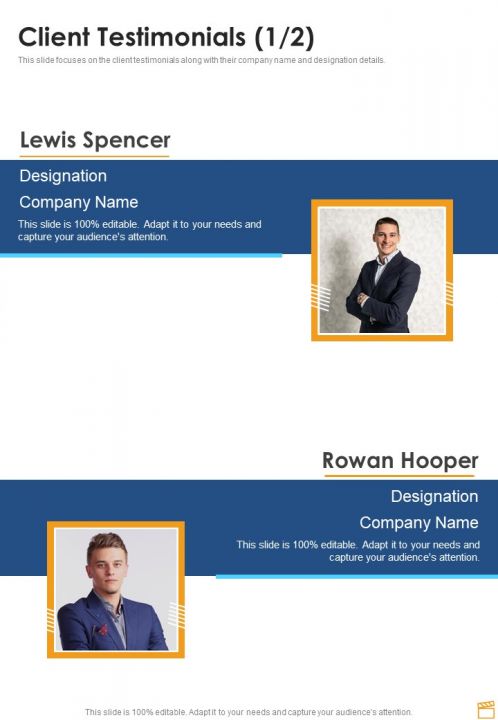 Film And Broadcasting Proposal Client Testimonials One Pager Sample Example Document Slide01