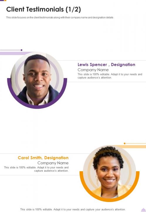 Food Outlet Web Designing Proposal Client Testimonials One Pager Sample Example Document Slide01
