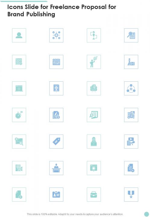 Icons Slide For Freelance Proposal For Brand Publishing One Pager Sample Example Document Slide01