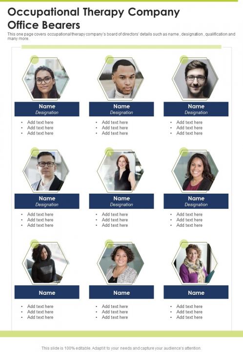 Occupational Therapy Company Office Bearers One Pager Documents Slide01