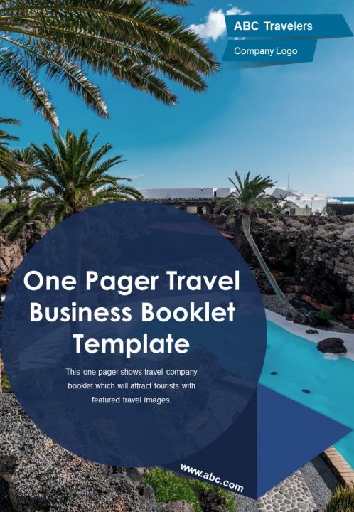 One Pager Travel Business Booklet Template PDF Document PPT Template Slide01