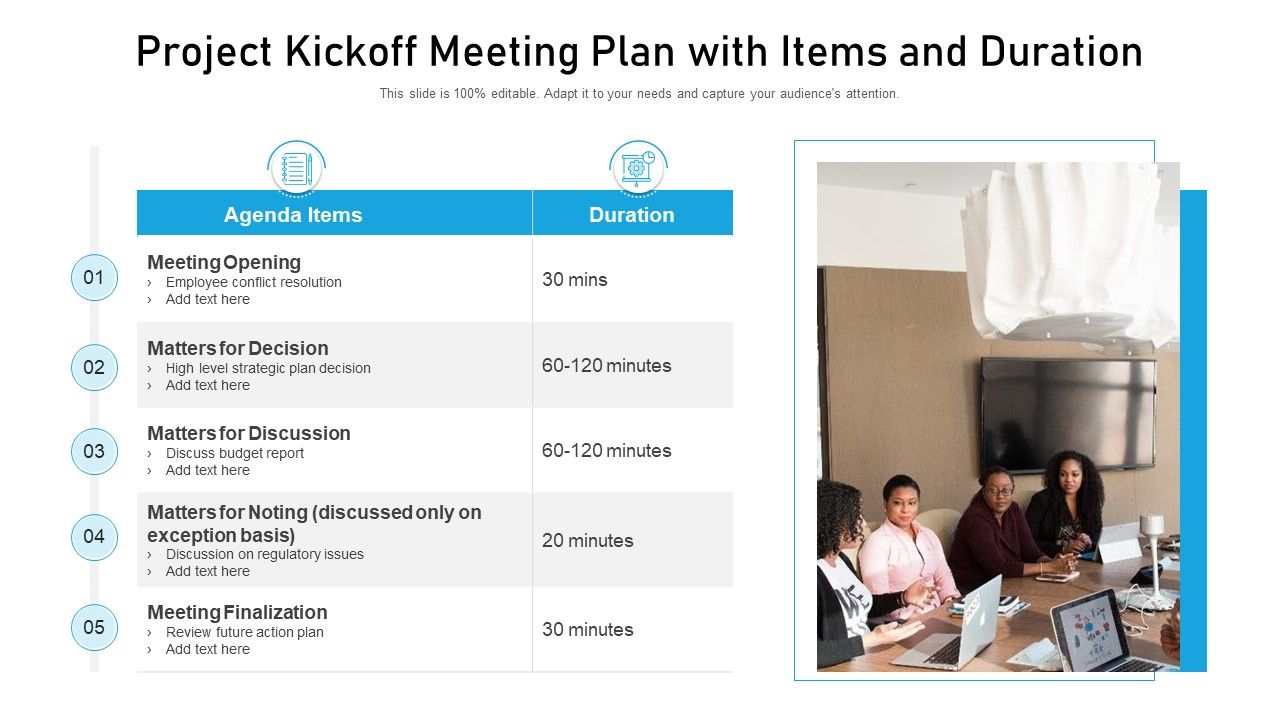 Project_Kickoff_Meeting_Plan_With_Items_And_Duration_Ppt_PowerPoint_Presentation_Gallery_Designs_PDF_Slide_1.jpg