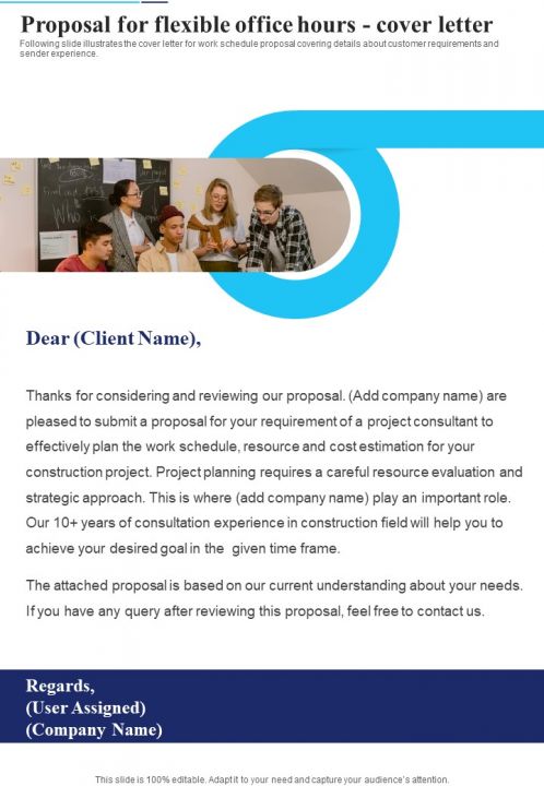 Proposal For Flexible Office Hours Cover Letter One Pager Sample Example Document Slide01