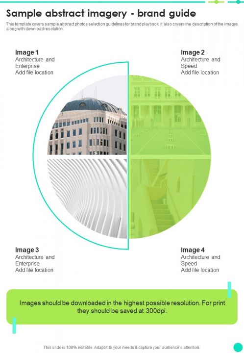 Sample Abstract Imagery Brand Guide One Pager Sample Example Document Slide01