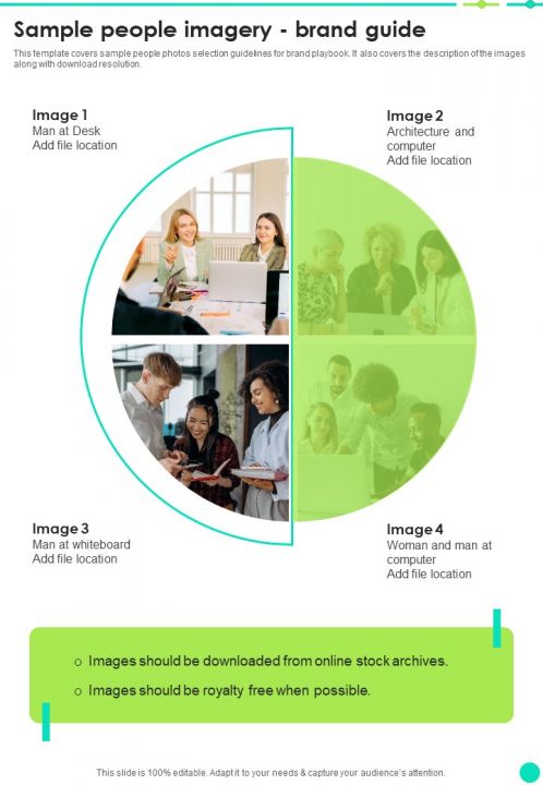 Sample People Imagery Brand Guide One Pager Sample Example Document Slide01