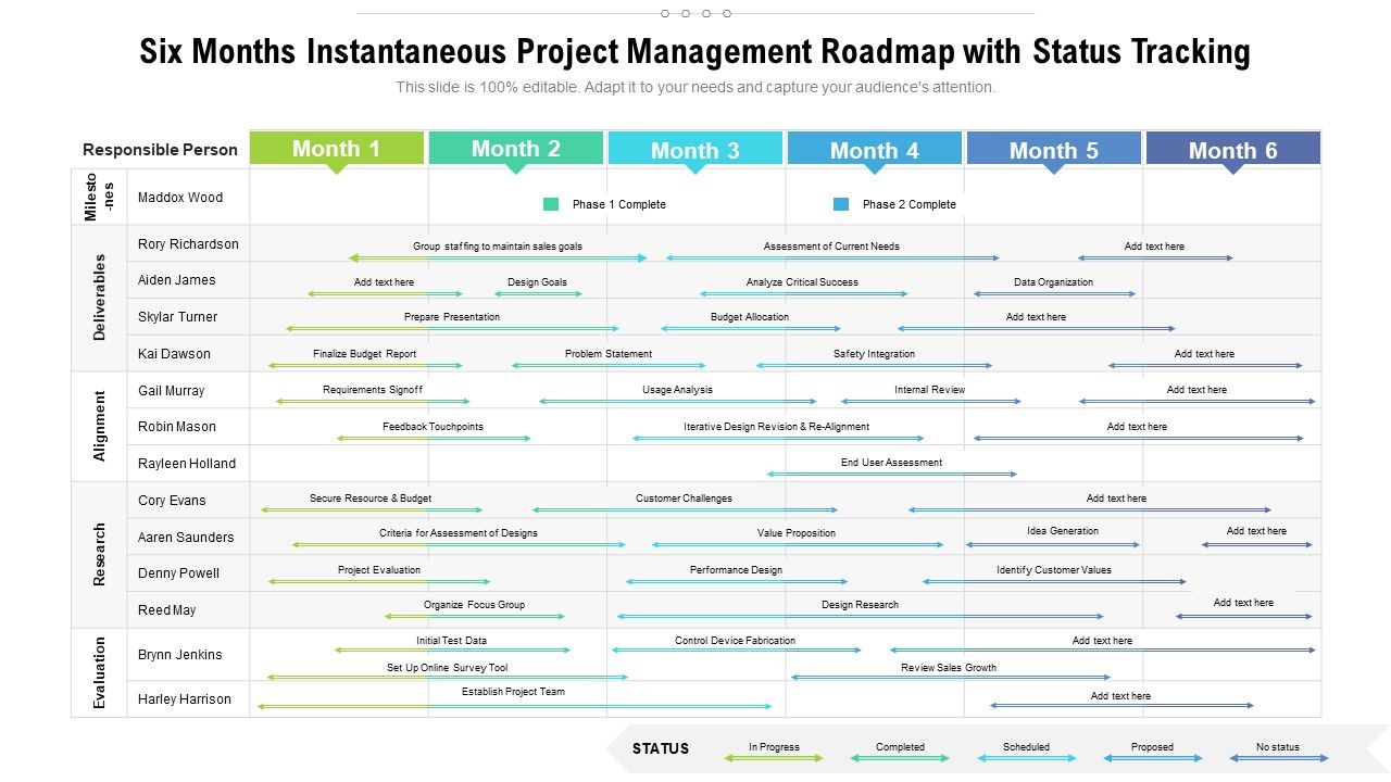 Six_Months_Instantaneous_Project_Management_Roadmap_With_Status_Tracking_Designs_Slide_1.jpg