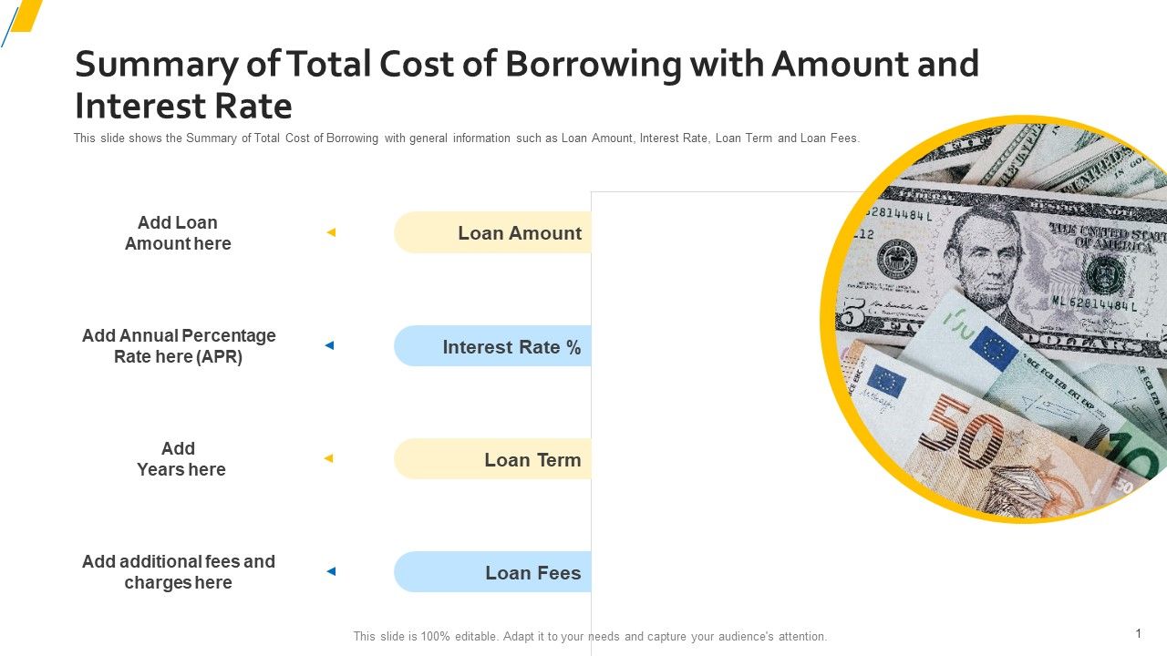 Summary_Of_Total_Cost_Of_Borrowing_With_Amount_And_Interest_Rate_Formats_PDF_Slide_1.jpg