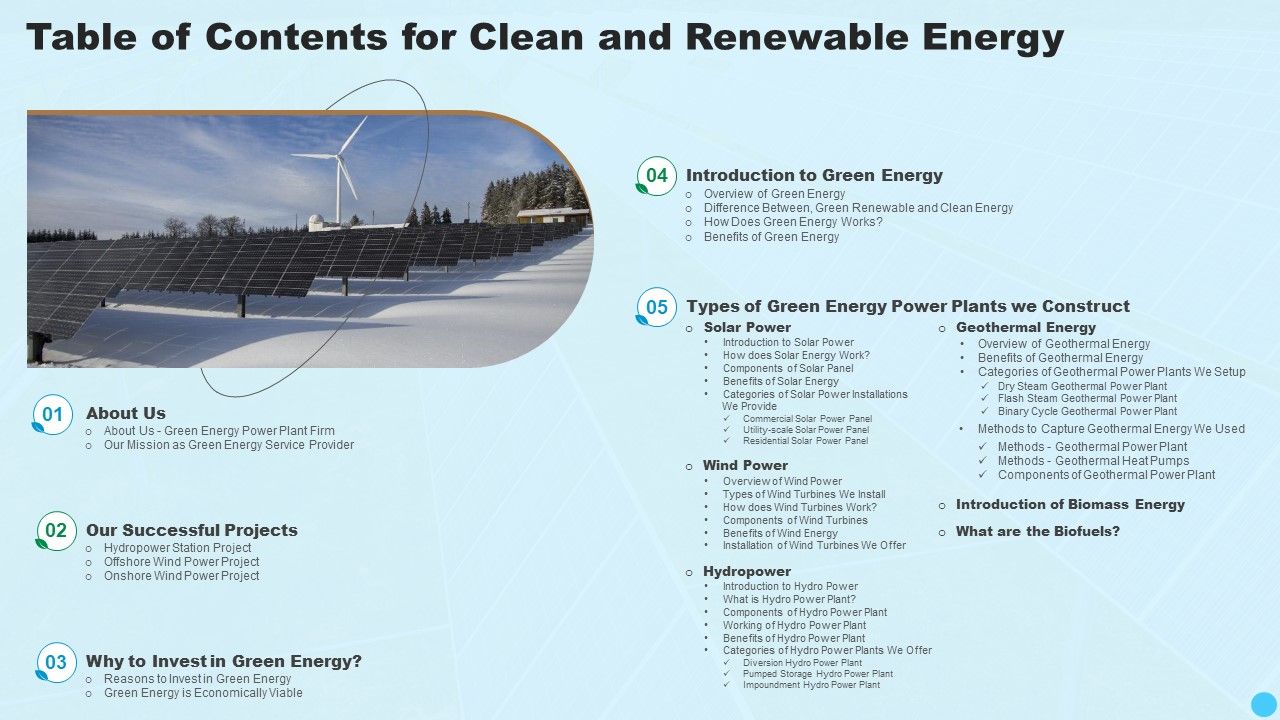Table_Of_Contents_For_Clean_And_Renewable_Energy_Ppt_PowerPoint_Presentation_Summary_Graphic_Images_PDF_Slide_1.jpg