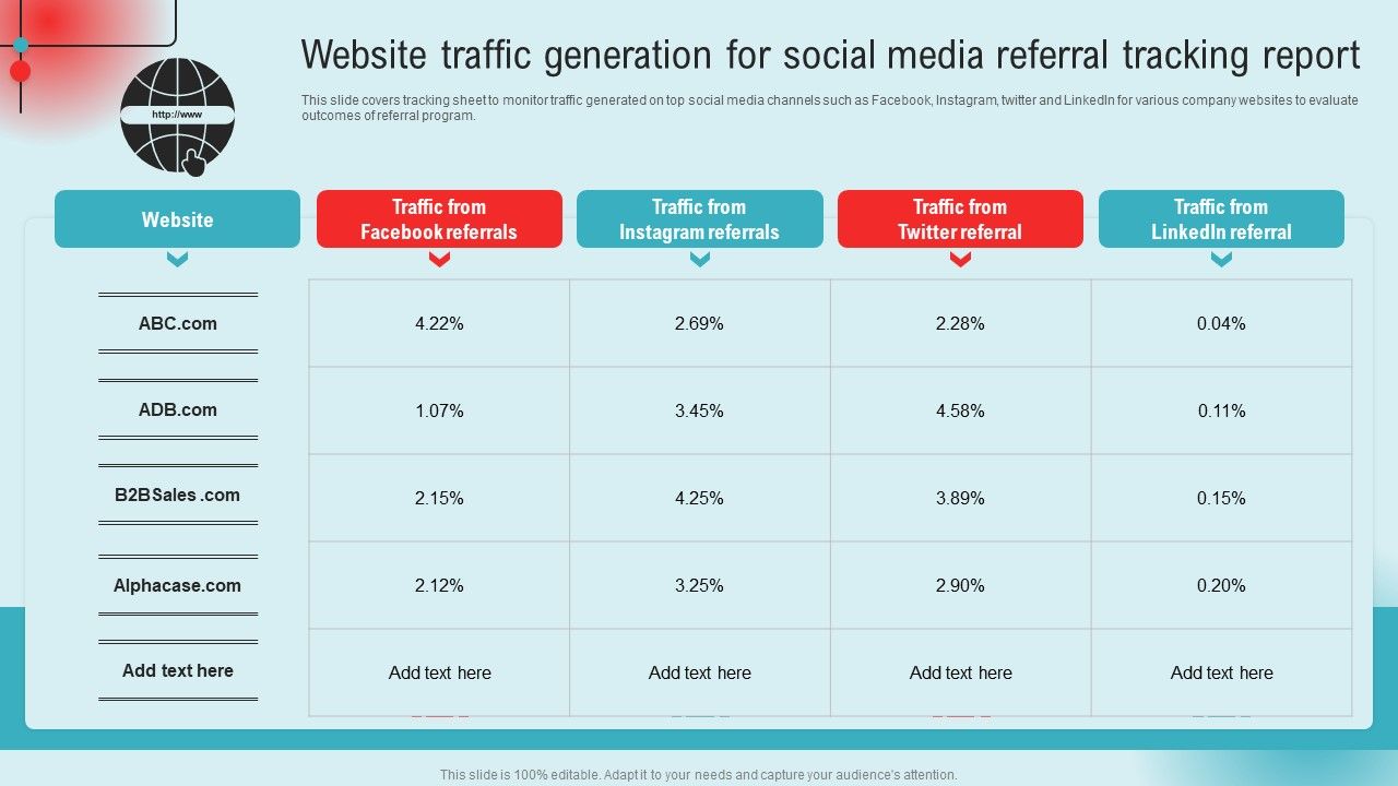 Website_Traffic_Generation_For_Social_Media_Referral_Tracking_Report_Ppt_PowerPoint_Presentation_File_Styles_PDF_Slide_1.jpg