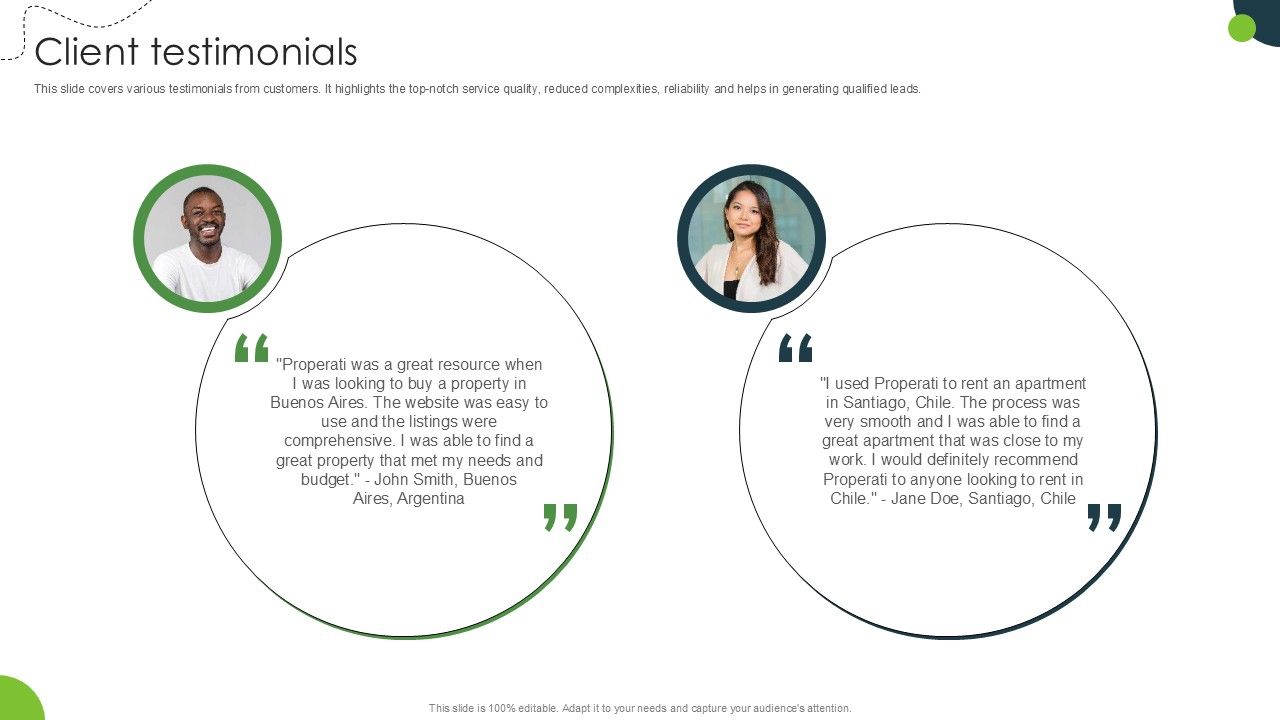 Client Testimonials Land And Property Marketplace Pitch Deck PPT PowerPoint