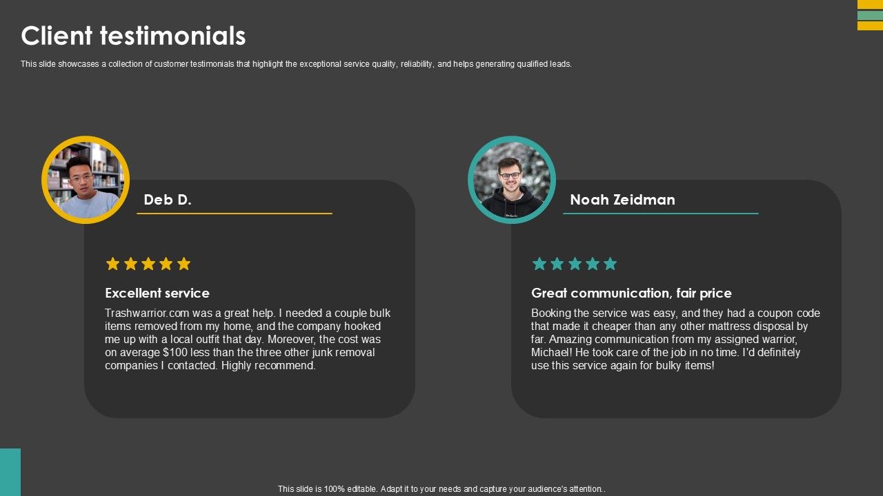 Client Testimonials Waste Control Platform Pitch Deck Ppt Template