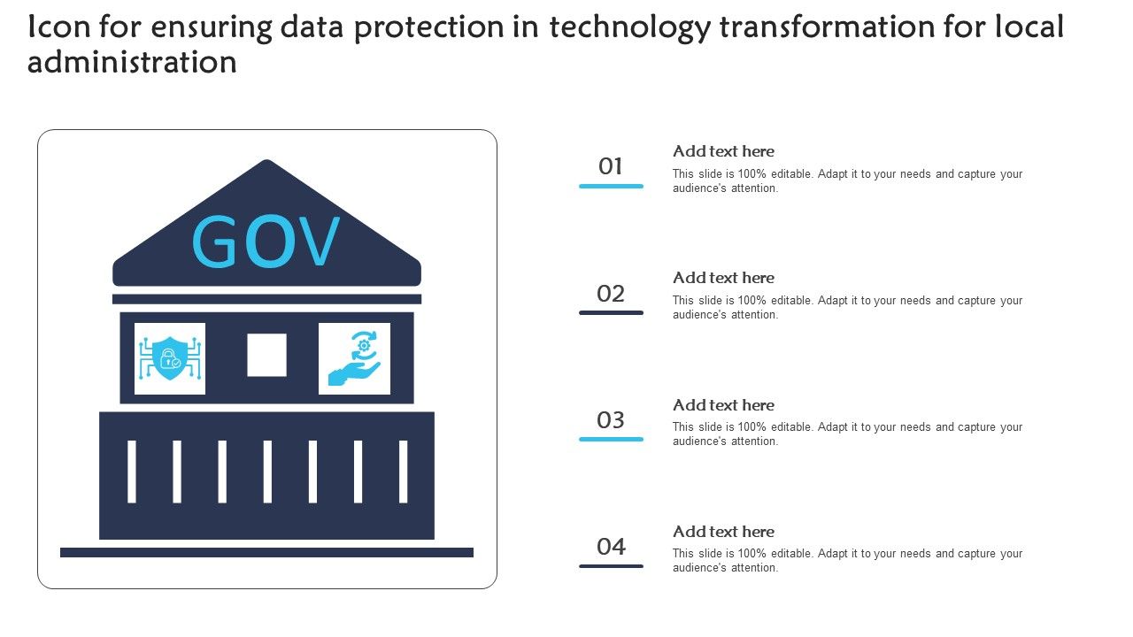 Icon For Ensuring Data Protection In Technology Transformation For Local Administration Microsoft pdf