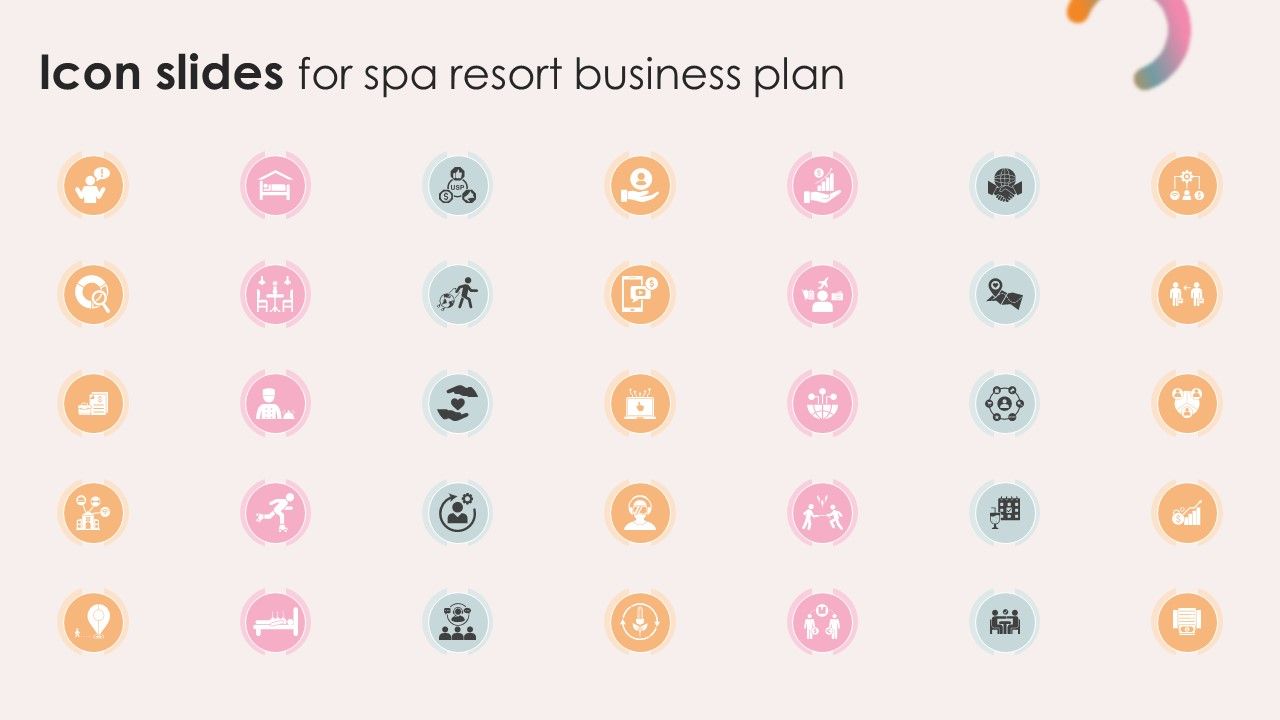Icon Slides For Spa Resort Business Plan BP SS V
