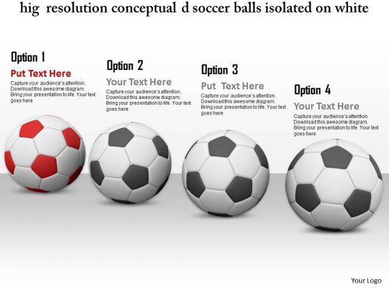 0814 Footballs Image With One Red Football Graphic Image Graphics For PowerPoint