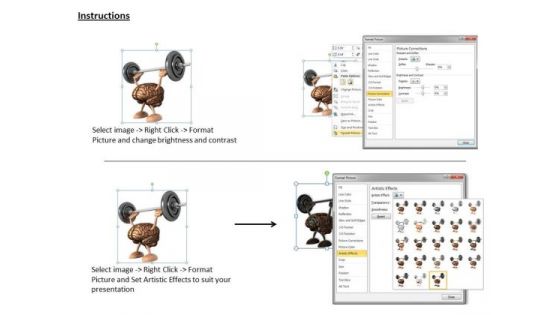 0814 Stock Photo 3d Brain Working Out Conceptual Image PowerPoint Slide
