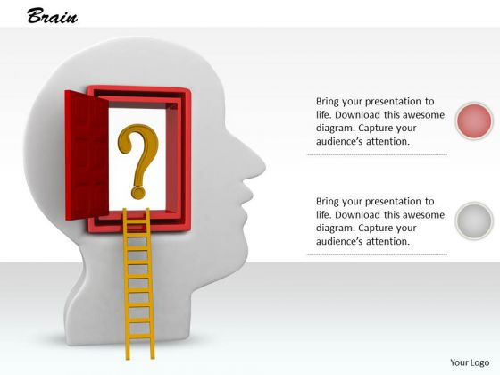 0814 Stock Photo Design Of Ladder To Human Mind PowerPoint Slide