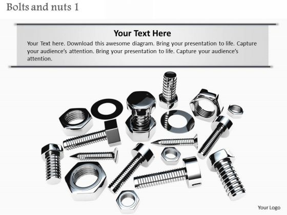 0814 Stock Photo Illustration Of Bolts And Nuts PowerPoint Slide