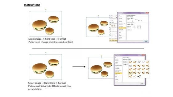 0814 Stock Photo Image Of Burgers Junk Food PowerPoint Slide