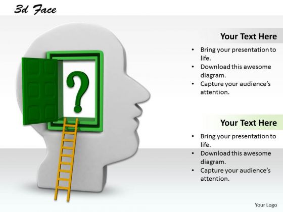 0814 Stock Photo Ladder Towards Door To Human Brain PowerPoint Slide