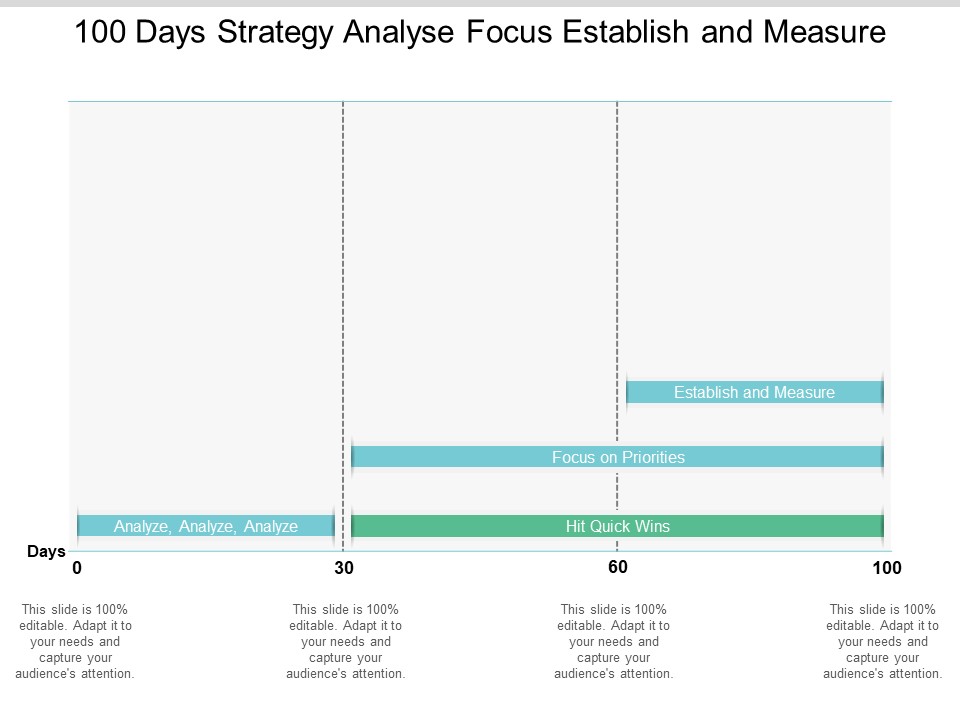 100 Days Strategy Analyse Focus Establish And Measure Ppt PowerPoint Presentation Show Design Ideas