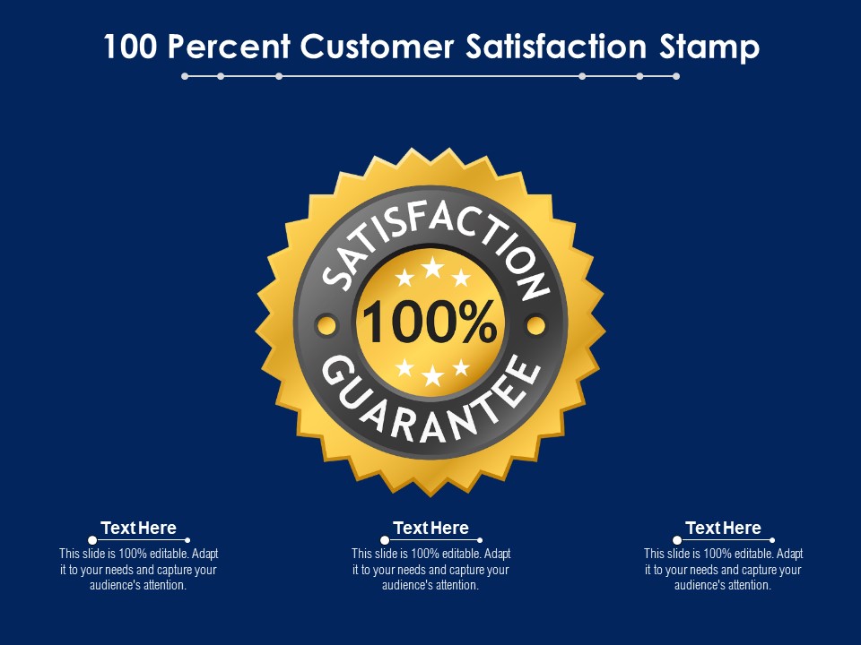 100 Percent Customer Satisfaction Stamp Ppt PowerPoint Presentation Gallery Samples PDF
