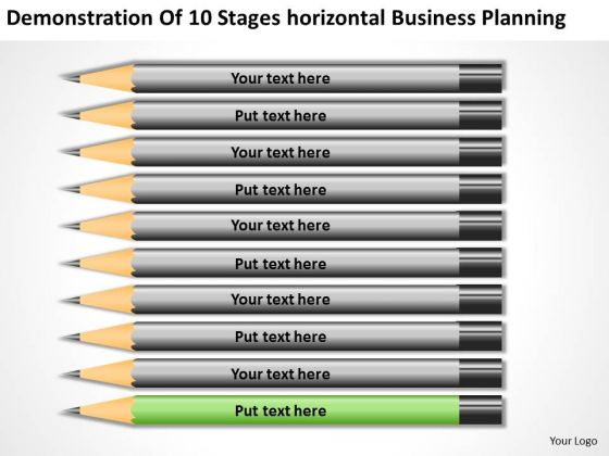 10 Stages Horizontal Business Planning Ppt Real Estate Agent PowerPoint Templates