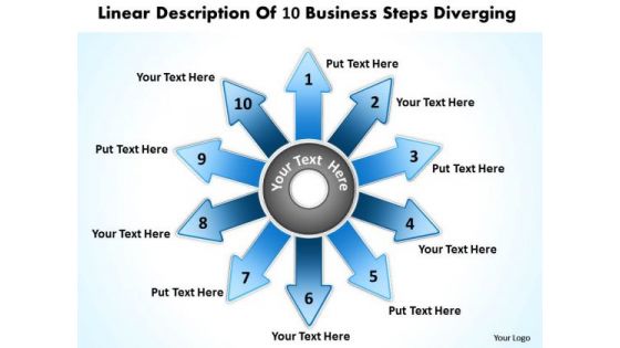 10 World Business PowerPoint Templates Steps Diverging Ppt Cycle Flow Process Slides