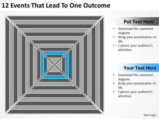 12 Events That Lead To One Outcome Basic Business Plan Template PowerPoint Slides