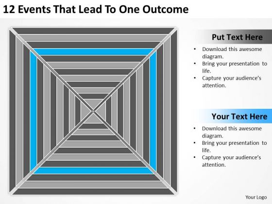 12 Events That Lead To One Outcome Ppt Nonprofit Business Plan Template PowerPoint Slides