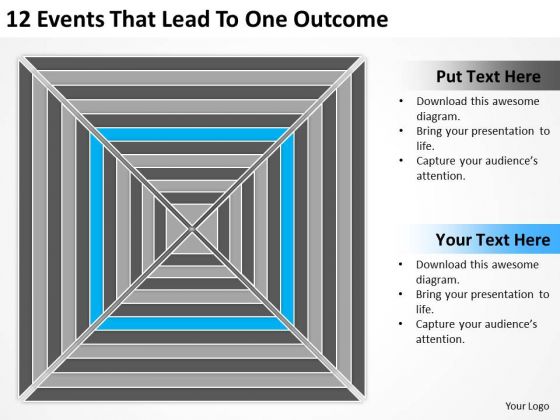 12 Events That Lead To One Outcome Ppt Sample Business Plan Template PowerPoint Slides