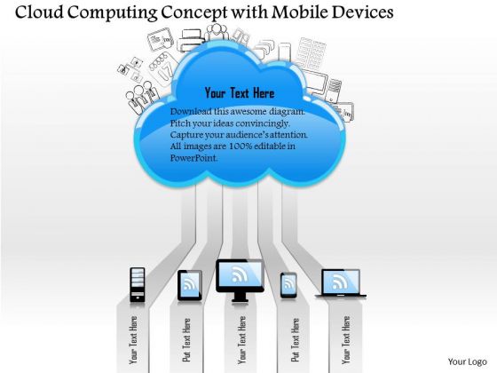 1 Cloud Computing Concept With Mobile Devices Connected To Public Cloud Ppt Slides
